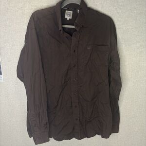 Cinch Mens Size Medium Brown Western Square Button Down Shirt Ranch Cowboy Rodeo
